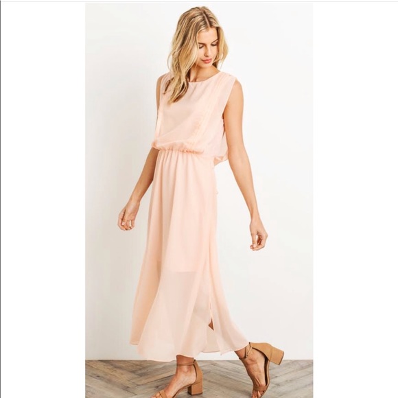 blush midi dress